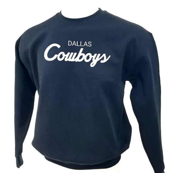 DALLAS COWBOYS Double Script Retro Logo Pullover Crewneck, Sweatshirt - Picture 3 of 5